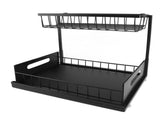 Under Sink Organizer L Shape 2 Tier Slide Out Sink Shelf for Under Kitchen Bathroom Sink Organizers V1294-YM0703-3117230031311