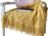 Blanket Cuddly blanket Soft blanket Soft knitted wool blanket Fringed blanket Cute blanket V1188-MS-313-0865