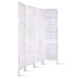 Artiss 4 Panel Room Divider Screen 163x170cm Shelf White RD-B-0590-4P-WH