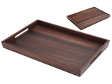 Rectangular Wooden Serving Tray with Grooves Breakfast Food Tray for Tea Coffee Fruit SnackS V1294-YM0718-3118200256311