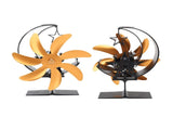 Heat Powered Stove Fan 7 Blade Moon Model Silent Operation Circulating Warm Air Highly Efficient Log V1294-YM0706-3114230120112