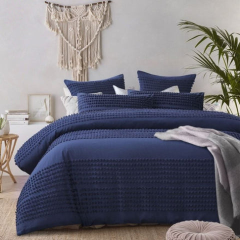 Accessorize Betty Betty Dark Denim Cotton Quilt Cover Set Queen V442-HIN-QUILTCS-BETTY-DARKDENIM-QS