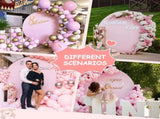 Round Backdrop Cover - 7.2x7.2ft Pink Circle Cover Round Photography Background for Birthday Party V1192-AZ-W-3403