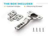 Insert Soft Close Cabinet Hinges Concealed Kitchen Cabinet Hinges, Heavy-Duty Adjustable Design, V1107-994-39660-SLR-10PACK