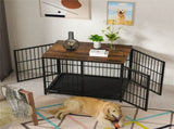 Black Large Sturdy Wooden Dog Crate with Tray V767-P-XL171-L-BK-V2