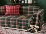Plaid Couch Cover Checkered Sofa Covers Decorations Green and Red Grid Couch Cover for Farmhouse V1192-AZ-W-8379