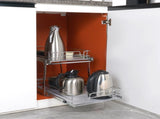 2-Tier Wire Pull Out Cabinet Under Sink Organizer 14x21 Inch Drawer Basket V952-HGS214W21D15H80OCV0