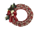Christmas Wreath, Faux Linen Tree Wreath, Hanging Decorations, Artificial V1263-JX-1687