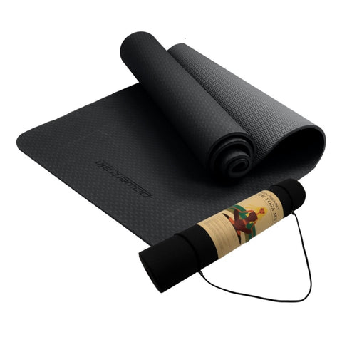 Powertrain TPE Pilates Exercise Yoga Mat 6mm - Black YM-TPE-SC-BK