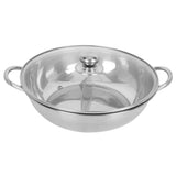 Two-Flavor Hot Pot Stainless Steel with Handles for Storage and Cooking V1366-AZ2-W-21825