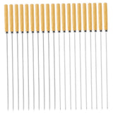 1 set of wooden handle stainless steel barbecue grill - heavy-duty barbecue meat fork for grilling V1366-AZ2-W-13460