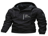 Men'S Hooded Windbreaker Lightweight Windbreaker Casual Jacket With Pockets - Khaki - Size 4XL V1106-M-APP-45894-KHAK-4XLAU4XLEU58