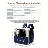 Pet Backpack Carrier for Dogs Cats Breathable Lightweight Oxford Fabric, 3D Pressure Relief, Front V1232-SJB-MM-001
