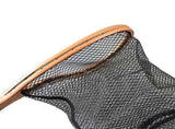 Wooden Fly Fishing Landing - Rubber Ghost Mesh & Release for Gentle Catch & Release - Trout Bass V1366-AZ2-W-16497