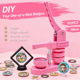 58mm Button Maker Machine DIY Badge Making Pin Press Machine with All-Inclusive Accessories for V985-BUTTONMAKERMACHINE