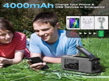 Multi-Colour Solar & Hand Crank Portable Radio 4000mAh Rechargeable Battery Operated Emergency Radio V1258-DP02-BOL-409