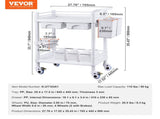 2 Tiers Lab Carts, Lab Utility Cart 2 Trays, 2 Drawers & 4 Silent Wheels, Mobile Medical Cart V952-SYSTCECKFBS4Q6WT7V0
