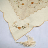 Set of 4 Embroidered Daisy Table Decorative Set V442-ABR-TABLER-SETOF4DAISY-CREAM-RE