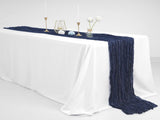 6 Pcs Navy Blue Cheesecloth Table Runner 10FT, Gauze Table Runner for Wedding Reception Sheer Bridal V1259-DP01-A-2365