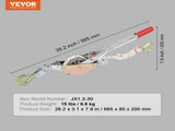 Rope Puller, 3/4 Ton Pulling Capacity, with 30.48 m of 15 mm dia. Rope, 2 Hook, Come Along Winch, V952-DLSJXQ34T100P5QJIV0