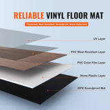 VEVOR Interlocking Vinyl Floor Tiles 48 x 7.3 inch, 10 Tiles 5.5mm Thick Snap Together, Deep Brown V952-LSYXJDDLSSZMN0E56V0