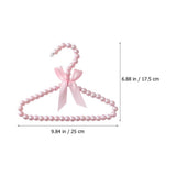6Pcs Pink Plastic Closet Hangers with Embellishment for Small Garments Storage V1366-AZ2-W-13591