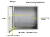 NEMA Steel Enclosure, 50 x 40 x 15 cm NEMA 4X Steel Electrical Box, IP66 Waterproof & Dustproof, V952-DQXJSTCFS50X40X15V0