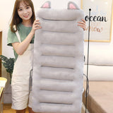 SOGA Grey One Piece Siamese Cushion Office Sedentary Butt Mat Back Waist Chair Support Home Decor SCUSHION051