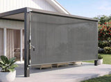 Instahut 3X2.5M HDPE Straight Drop Awning Outdoor Roller Blind Shade Screen Grey AWN-B-DOWN-HDPE-30-GR