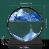 3D Dynamic Sand Art Liquid,Moving Sand Art Picture in Round Glass Frame,Deep Sea Sandscape in V1366-AZ2-W-23956