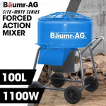 BAUMR-AG 100L Forced Action Pan Mixer, 1100W Electric Motor, Lightweight 58kg Design, for Mortar V219-TOLMSCBM1C0A