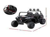 Rigo Kids Ride On Car Electric Toys Cars Headlight Music Remote Control Black RCAR-UTV-2S-BK