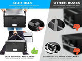 CARLA HOME Fireproof Document Box with Lock - Collapsible Black - Glass Fiber - Reflective Strip LSB-36525