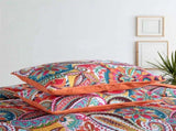 100% Cotton Coral Rainbow Paisley Coverlet Bedspread Set V745-MMPAC060965Q13U