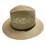 Natural STRAW PANAMA HAT FEDORA Summer Trilby Sun Summer Cap BR108 - 58cm V563-BR108-58CM