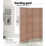 Artiss 4 Panel Room Divider Screen 163x170cm Woven Natural RD-C-8001-4P-NT