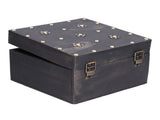 Treasure Props Storage Box with Password Lock Retro Wooden Storage Box for Home Living Room V1294-YM0523-3115210208511