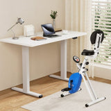Artiss Under Desk Folding X-Bike with 140cm Automatic Standing Desk Magnetic Resistance White SDEB-114G-WH-140-DB02
