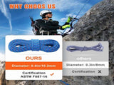 10.2mm Dynamic Climbing Rope, 60M Outdoor Rock Climbing Rope 25KN Breaking Tension, V952-DSDLS197YC10KNO0JV0