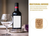 Set of 25 Brown Wood Wine Bottle Stoppers, Airtight Seal Caps for Glass Bottles, Easy to Use and V1192-AZ-W-22519