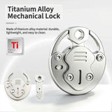 Titanium Alloy Mini Mechanical Lock Portable Compact Security Padlock with Detachable Flathead V1341-ZY-28VB32FM-SILVER-S