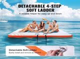 Inflatable Floating Dock, 7 x 7FT Inflatable Dock Platform, Non-Slip Water Floating Dock Mat with V952-CQFT7X7FTBJHTBHI7V0