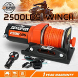 ZESUPER 12V Electric Winch 2500lbs Synthetic Rope Wireless Remote ATV UTV BOAT V211-AUEB-ZEEW005