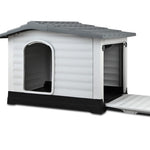 i.Pet Dog Kennel House Extra Large Outdoor Plastic Puppy Pet Cabin Shelter XL Grey PET-DH-P424-GR