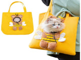 Cat Carrier Bag Small Dog Purse, Cute Bee-Shaped Show Head Small Dog Carrier,Pet Canvas Shoulder V1192-AZ-W-25929