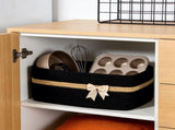 Large Woven Storage, Holiday Gift Storage with Handles for Living Room Shelves, Bow V1189-LWWAL-20260401-07078