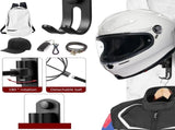 Wall Mounted Helmet Rack with Hook for Motorcycle and Bicycle, Black V1237-MS-912-081