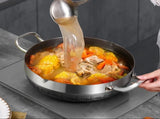 30cm Stainless Steel Non-Stick Frying Pan with Glass Lid Silver V1142-LP1005007016082902