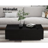 Artiss Coffee Table 4 Drawers Black Trevi FURNI-L-COF01-BK-AB