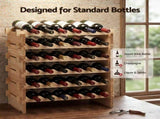 Artiss 36 Bottle Wooden Wine Rack 6 Tier Modular Wine Display Storage Stand Freestanding Holder WR-AC-STA-36B-NT